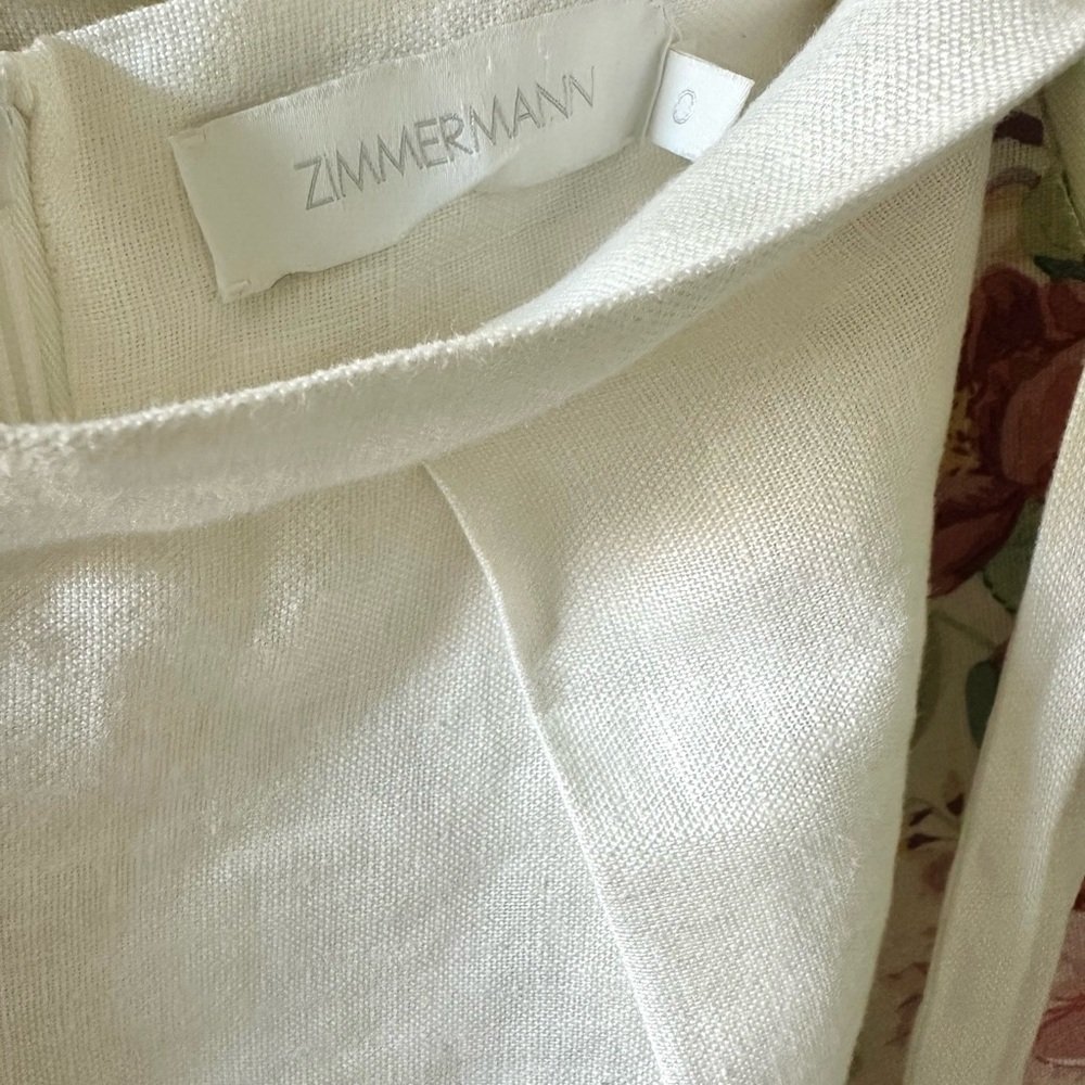 Zimmermann Floral High-Waist Linen Shorts in 0 - Picture 8 of 10